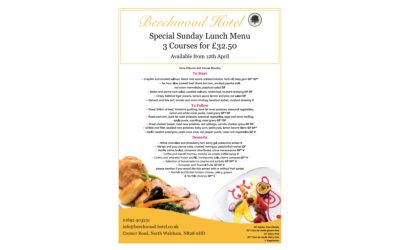 Sunday lunch menu